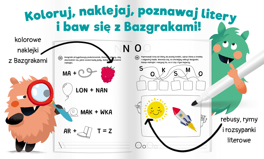  Kapitan Nauka; Bazgraki; książeczki suchościeralne; książeczki dla przedszkolaków; książki aktywizujące